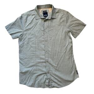 PRANA short sleeve, button down, shirt, size Medium, Slim Fit, light green